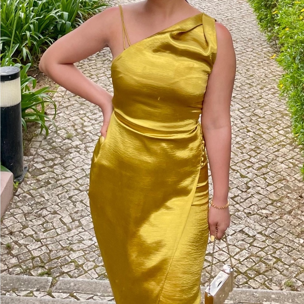 Gold Reiss dress